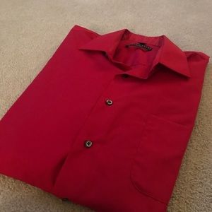 Men’s Red Button Down Dress Shirt